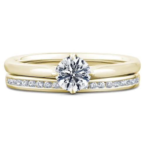 Yellow Gold Diamond Solitaire Bridal Set - Yellow Iris